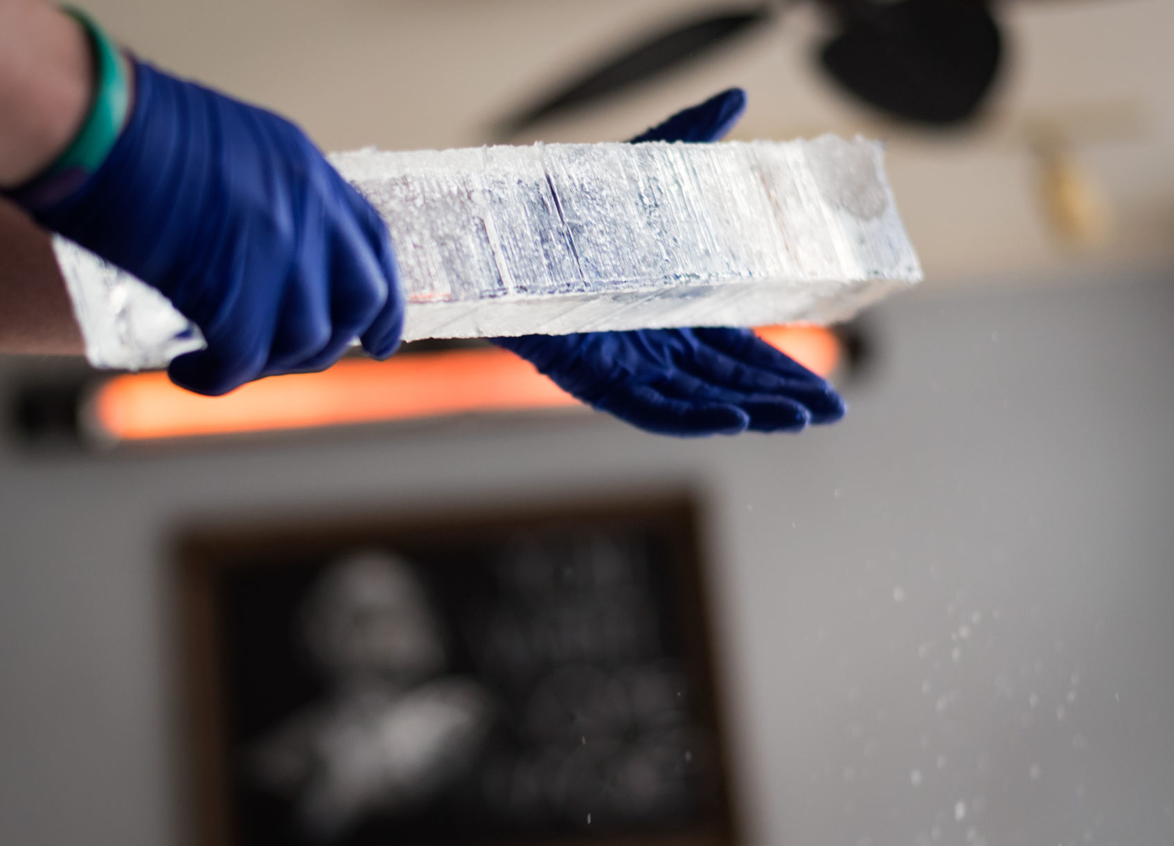 Chiseling Ice Cubes at Tate's Craft Cocktails